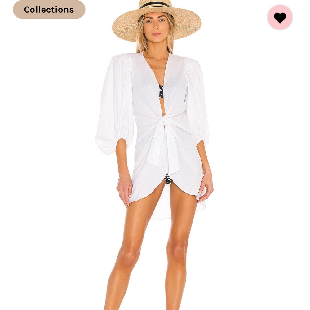 White Tie-Front Women’s Swim Coverup